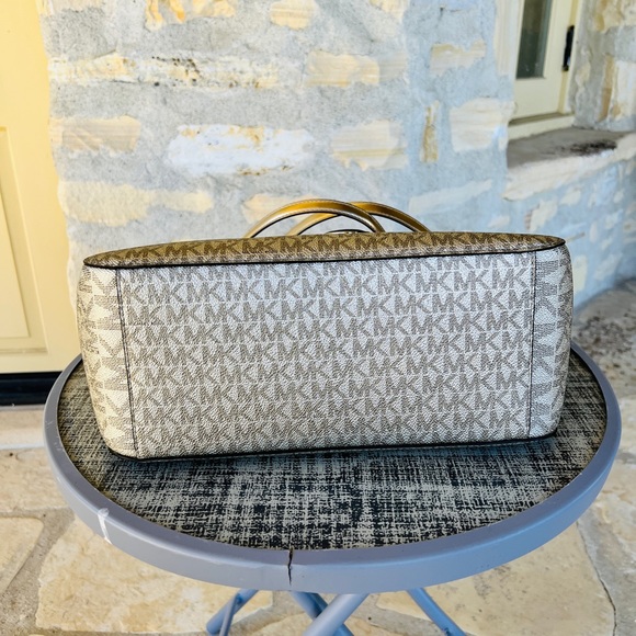 Michael Kors Jet Set Travel XL Chain Signature Chain tote&wallet Pale Gold - Picture 9 of 11